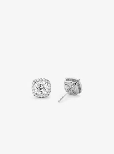 Michael Kors Precious Metal-plated Sterling Silver Pavé Stud Earrings In Metallic