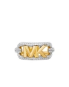 Michael Kors Premium Woman Ring Gold Size 8 Brass, Crystal In Gold