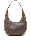Michael Kors Preston Monogram-pattern Shoulder Bag In Brown