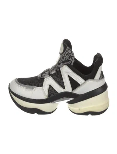 Pre-owned Michael Kors Printed Athletic Sneakers In Black
