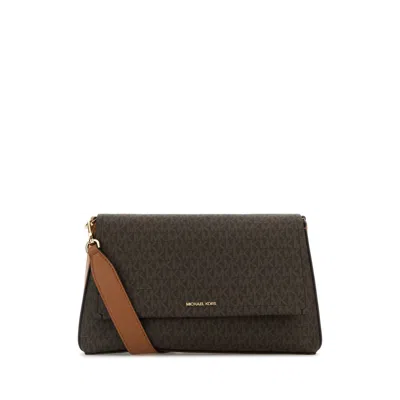 Michael Kors Printed Canvas Crossbody Bag In Brown