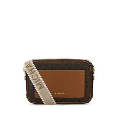 Michael Kors Printed Canvas Crossbody Bag In Brown