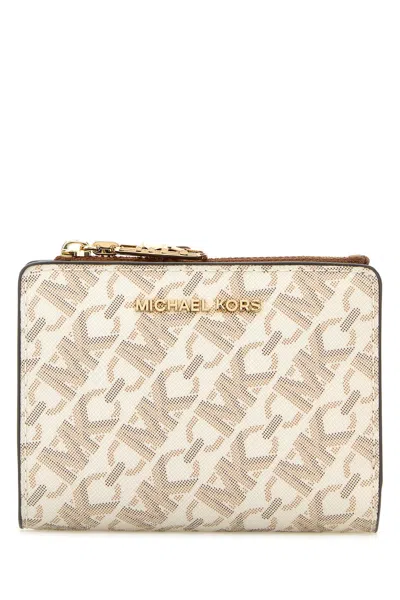 Michael Kors Nvo-wallet With Empire Logo In Beige