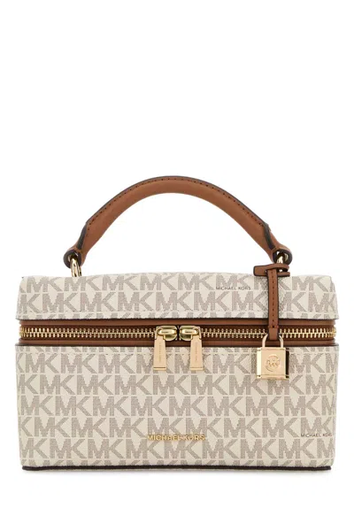 Michael Kors Printed Canvas Jana Handbag In Brown