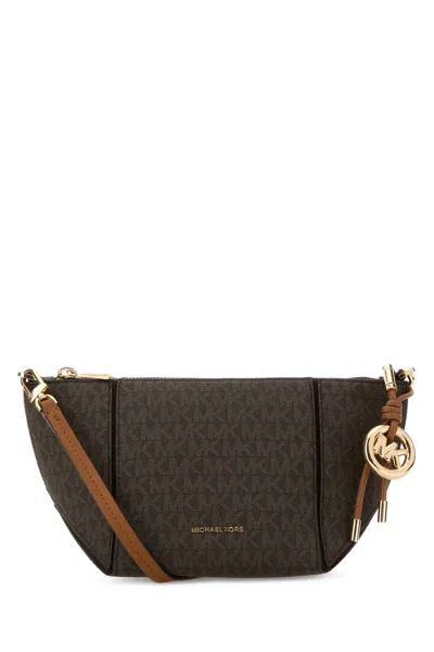 Michael Kors Printed Canvas Jordi Crossbody Bag In Brown
