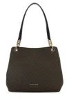 Michael Kors Monogrammed Leather Tote Bag In Brownblk