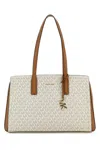 Michael Kors Medium Printed Canvas Laila Shopping Bag In Neutral