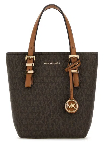 Michael Kors Printed Canvas Quinn Handbag In Brown