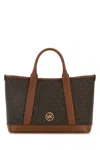 Michael Kors Printed Canvas Small Luisa Shopping Bag In Brnluggage