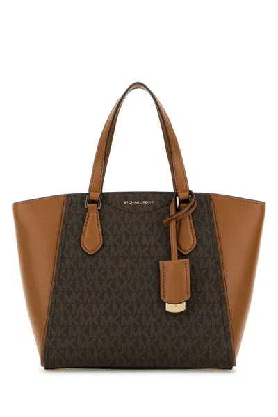 Michael Kors Printed Canvas Taryn Handbag In Brnacorn