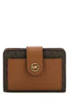 Michael Kors Compact Coated Canvas Wallet With Multiple Pockets