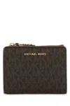 Michael Kors Printed Canvas Wallet In Brown