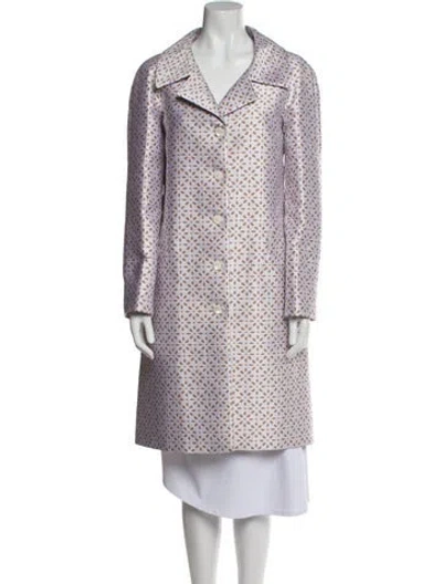 Pre-owned Michael Kors Printed Coat W/ Tags In White