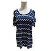 Michael Kors Printed Cold Shoulder Lightweight Blouse In Blue In Blue