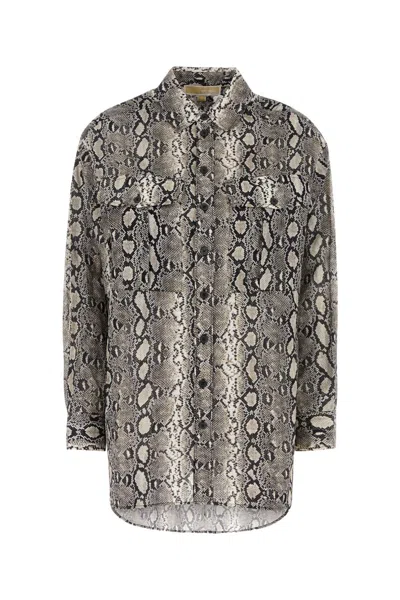 Michael Kors Printed Cotton Shirt In Gray