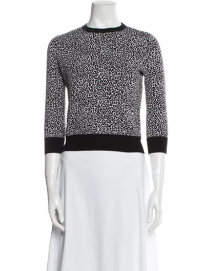 Pre-owned Michael Kors Printed Crew Neck Sweater In Black