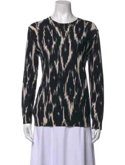Pre-owned Michael Kors Printed Crew Neck Sweater In Black