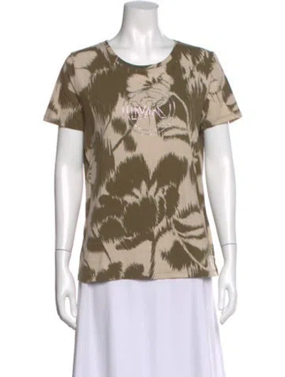 Pre-owned Michael Kors Printed Crew Neck T-shirt In Neutral