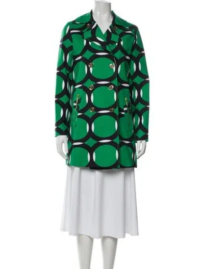 Pre-owned Michael Kors Printed Jacket In Green