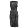 Michael Kors Printed Knee-length Dress In Black Wool In Black