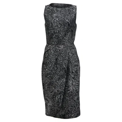 Michael Kors Printed Knee-length Dress In Black Wool