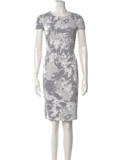 Pre-owned Michael Kors Printed Knee-length Dress In Gray