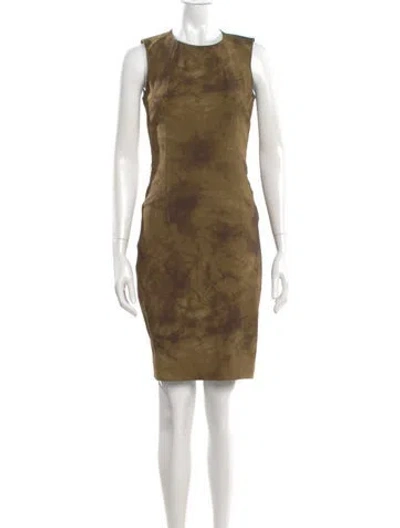 Pre-owned Michael Kors Printed Knee-length Dress In Green
