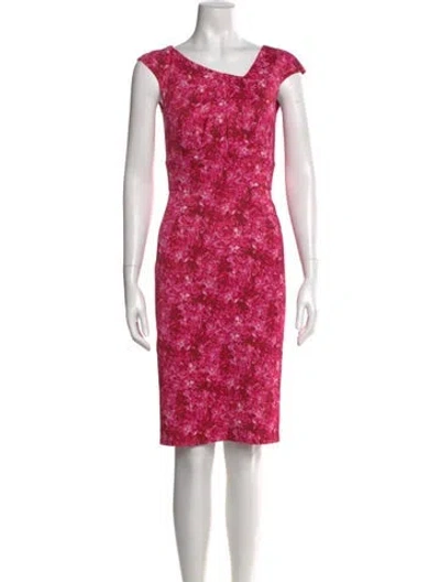Pre-owned Michael Kors Printed Knee-length Dress In Pink