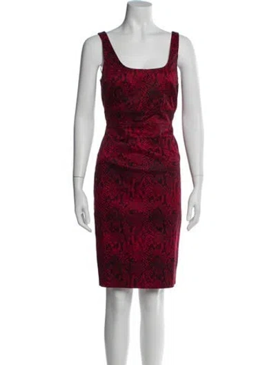 Pre-owned Michael Kors Printed Knee-length Dress In Red