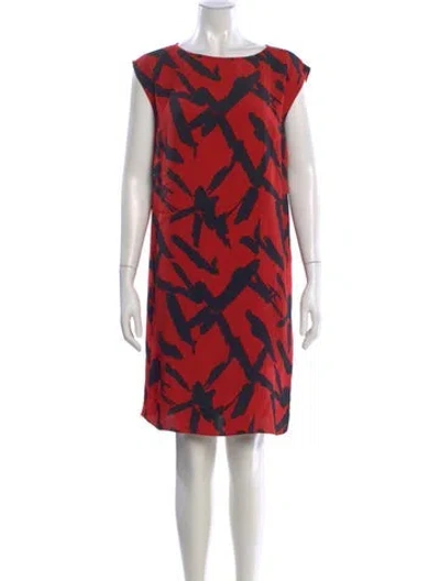 Pre-owned Michael Kors Printed Knee-length Dress In Red
