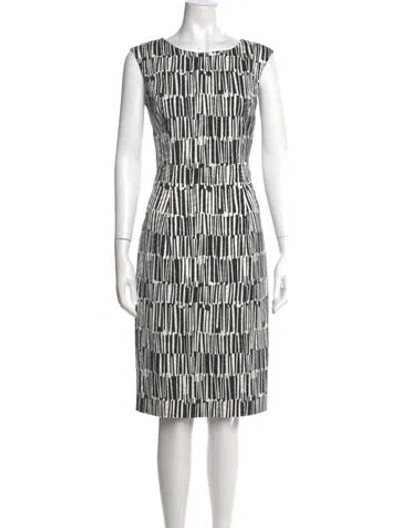 Pre-owned Michael Kors Printed Knee-length Dress In White