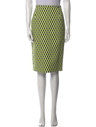Pre-owned Michael Kors Printed Knee-length Skirt W/ Tags In Green