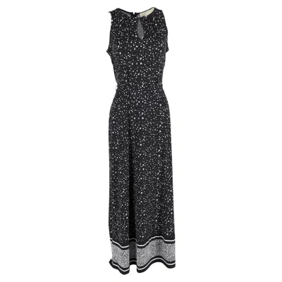 Michael Kors Printed Maxi Dress In Black Polyester