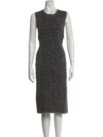 Pre-owned Michael Kors Printed Midi Length Dress In Black