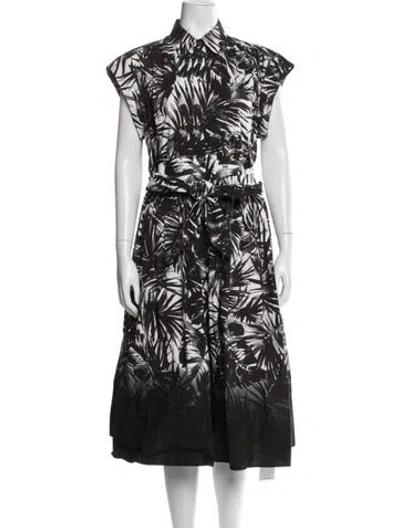 Pre-owned Michael Kors Printed Midi Length Dress In Black