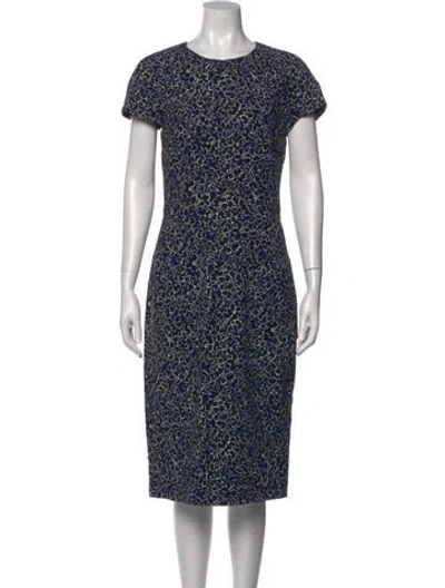 Pre-owned Michael Kors Printed Midi Length Dress In Blue