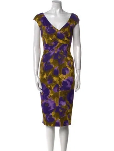 Pre-owned Michael Kors Printed Midi Length Dress In Multi