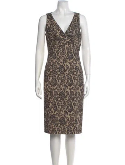 Pre-owned Michael Kors Printed Midi Length Dress In Neutral