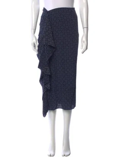 Pre-owned Michael Kors Printed Midi Length Skirt In Blue