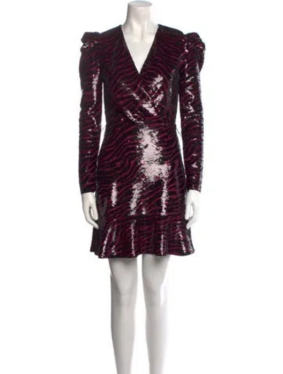 Pre-owned Michael Kors Printed Mini Dress In Black