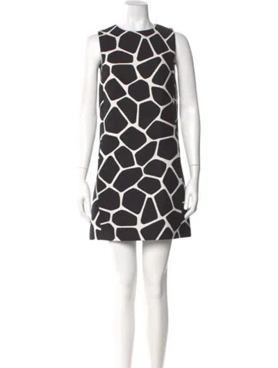 Pre-owned Michael Kors Printed Mini Dress In Black