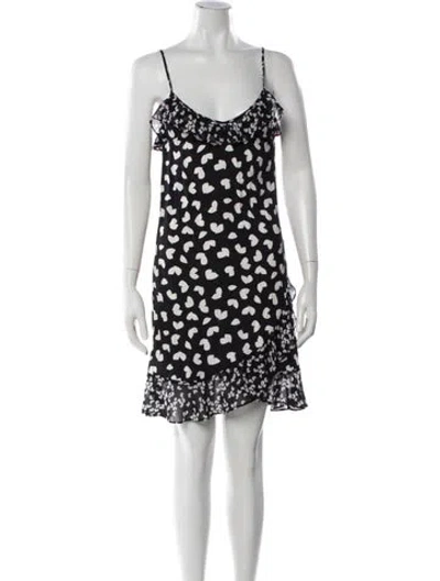 Pre-owned Michael Kors Printed Mini Dress In Black