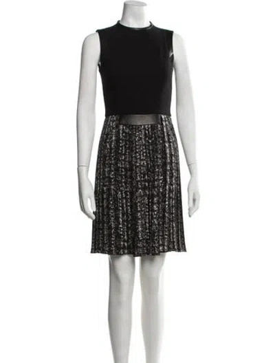 Pre-owned Michael Kors Printed Mini Dress In Black