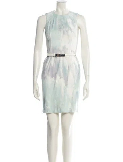 Pre-owned Michael Kors Printed Mini Dress In Blue