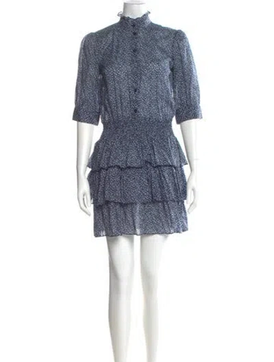 Pre-owned Michael Kors Printed Mini Dress In Blue