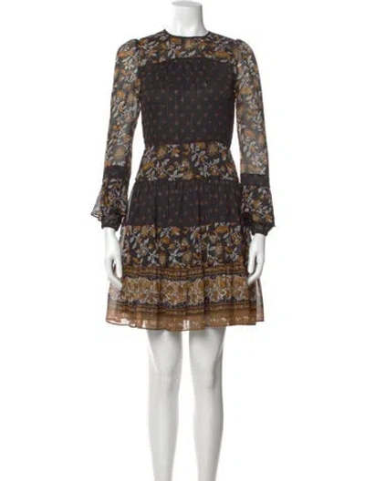 Pre-owned Michael Kors Printed Mini Dress W/ Tags In Black