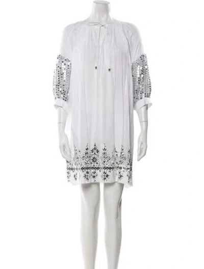 Pre-owned Michael Kors Printed Mini Dress In White