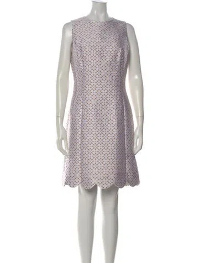 Pre-owned Michael Kors Printed Mini Dress In White
