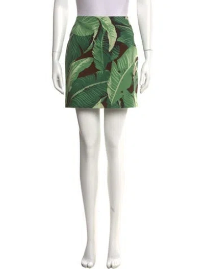 Pre-owned Michael Kors Printed Mini Skirt In Green