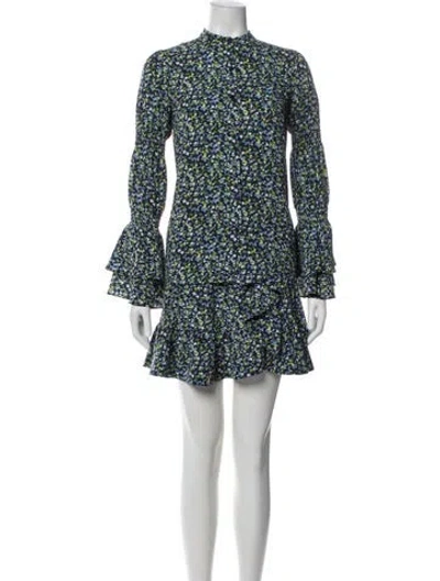 Pre-owned Michael Kors Printed Ruffle Embellishment Skirt Set In Green
